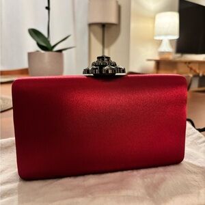 Nordstrom Vibrant Red Satin Clutch